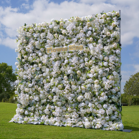 3D Rose Flower Walls Versatile White Green Color Flower Backdrops for Weddings Decoration Special Event Props Photo Background