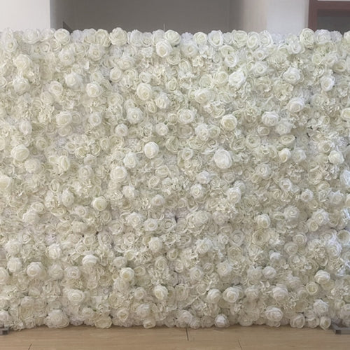 3d Flower Wall Backdrop 8ftx8ft Roll up White Flower Wall Panel Wedding Flowers