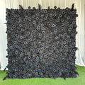 Black Rose Flower Wall Artificial with Feathers Backdrop for Wedding Photo Booth Studio Party Event Decoration