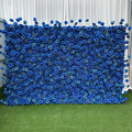 Blue Artificial Rose Wall Dense Silk Flower Wall Backdrop for Wedding Photo Booth Studio Party Event Decoration