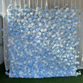 Blue White Artificial Rose Wall Ombre Flower Wall Backdrop for Wedding Photo Booth Studio Party Event Decoration