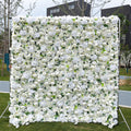 Adjustable White Rose Hydrangea Artificial Flower Wall Backdrop Stand for Wedding Party Photo Booth