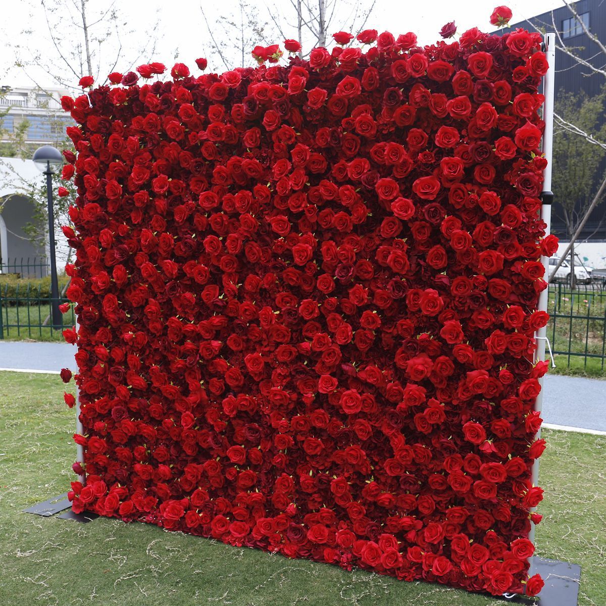 Custom Wedding Baby Shower Event Decor Flower Wall Artificial White Rose pink Floral Panel Red Rose Flower Wall