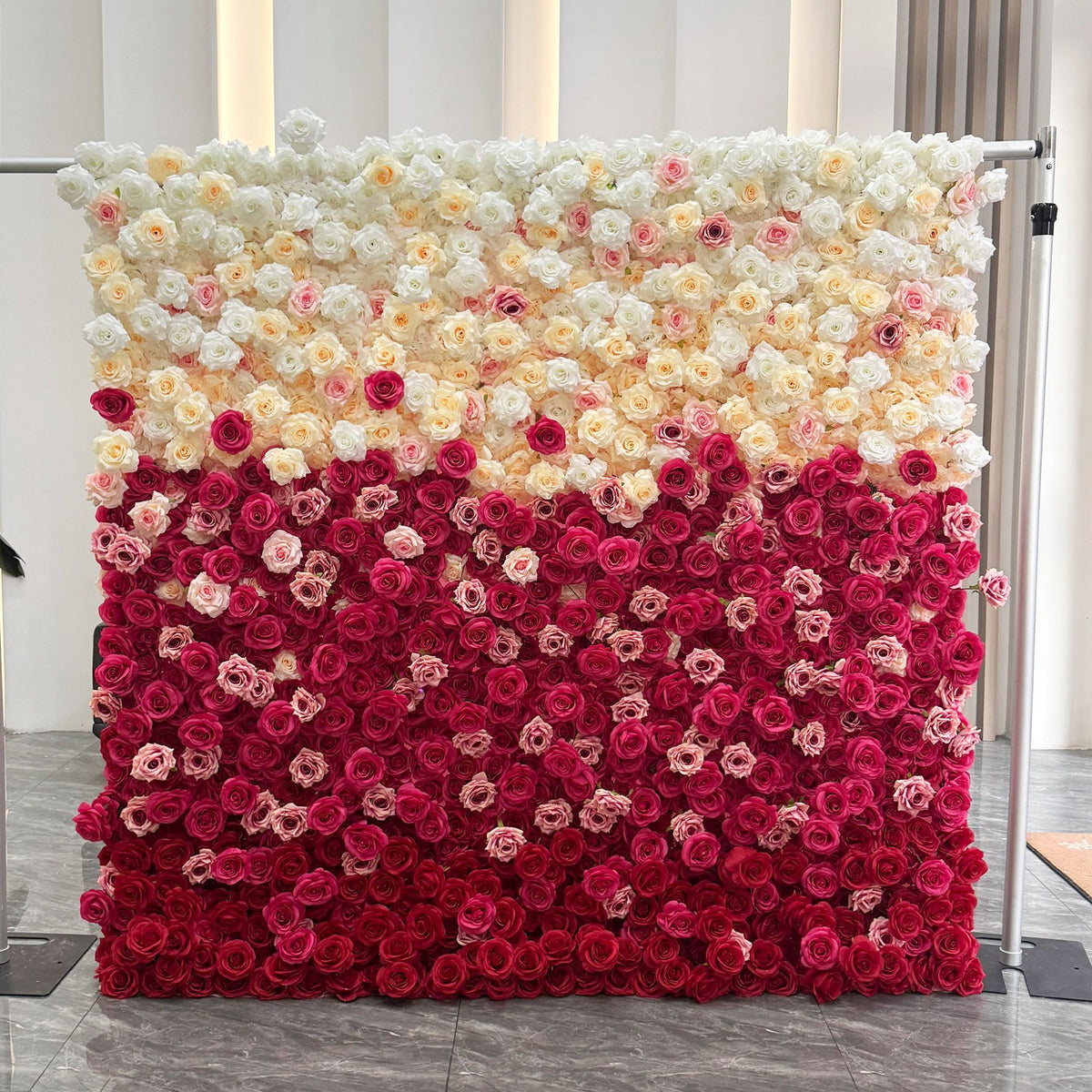 Fabric Based 3D Gradient Simulation Flower Wall Background Wall for Wedding Decoration
