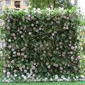 Green Leaf Rose Flower Wall Artificial White and Pink Roses Backdrop for Wedding Garden Party Photo Booth Decor