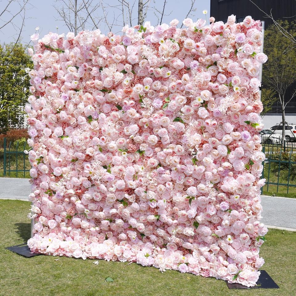 Pink Decorative Floral Artificial Flower Wall Artificial Plants Flowers Backdrop Wedding Decorations