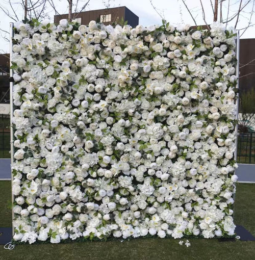 Artificial Silk 3D Roll-Up Hanging Artificial Flowers Wall Wedding Decoration Backdrop Panel for Wedding Home Decor