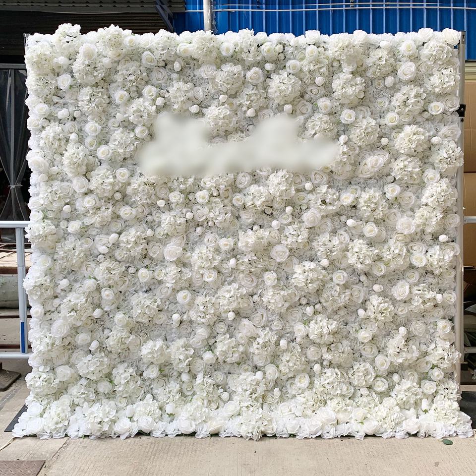 Wedding Decoration Fabric Floral Background Wall Forest White Flower Walls for Events Customized Production Wedding