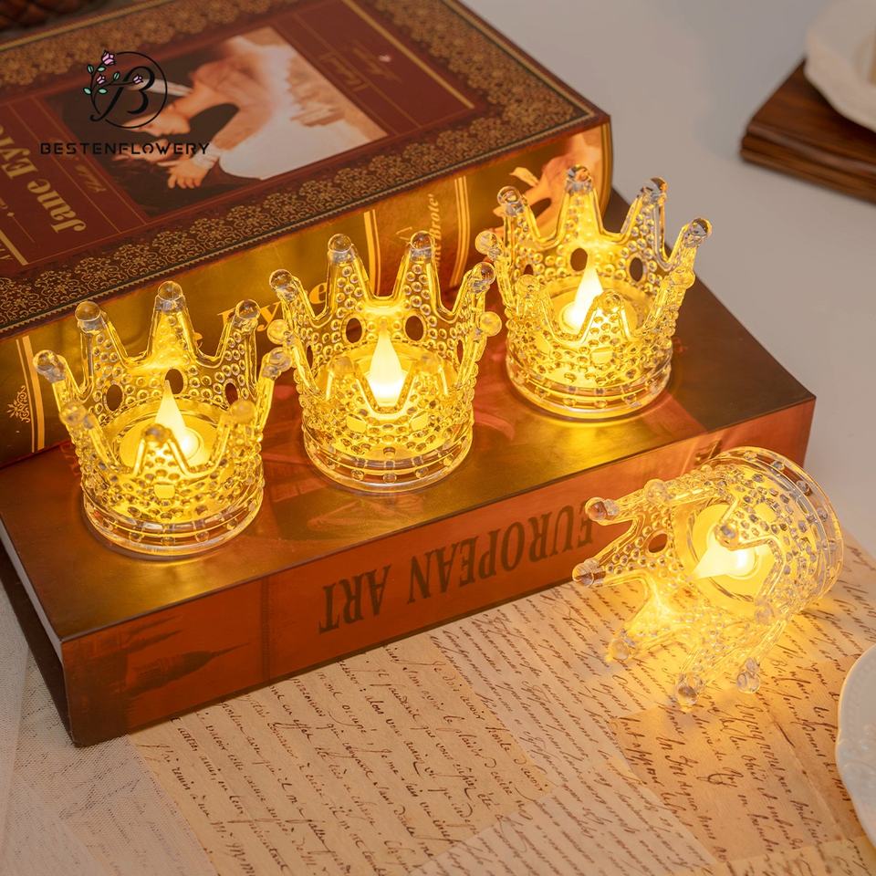 Crown Led Tealight Candles Wedding Favors Prop Light Ornament Christmas Party Decorations Desk Lamps Indoor Gift Free Shipping