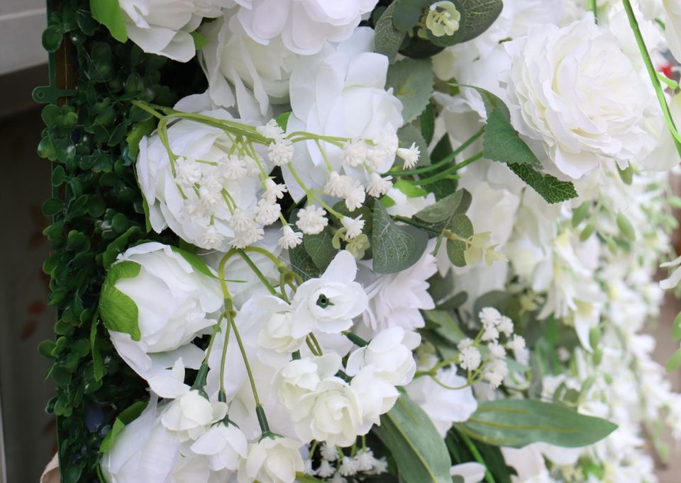 5D Cloth Back Roll-Up Artificial Flower Backdrop for Wedding Christmas Party Decoration