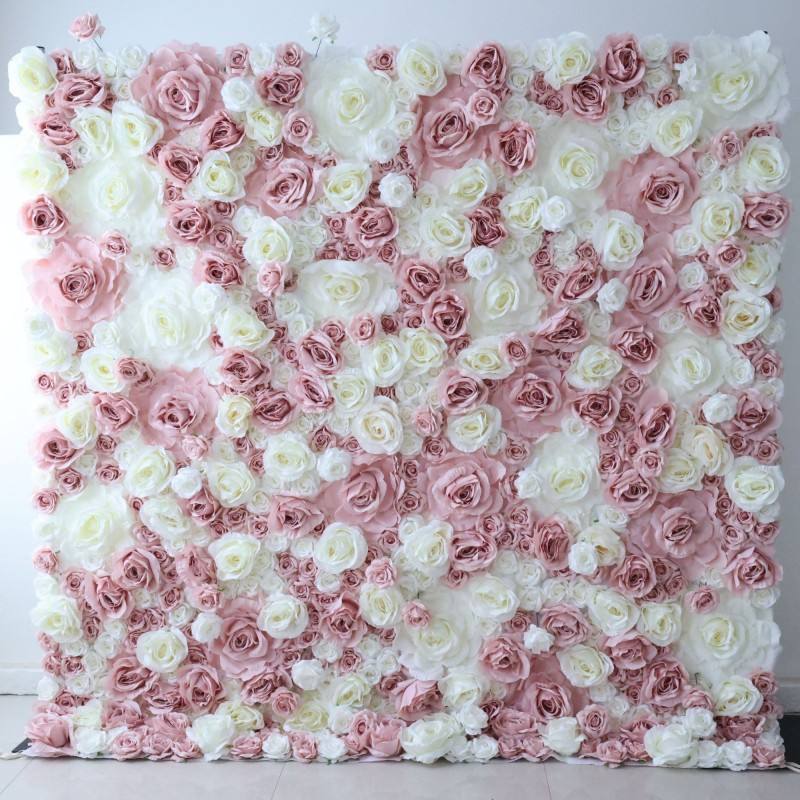 Wall Decoration Flower Panels Best Selling Artificial Silk Rose Roll-Up Flower Wall Backdrop