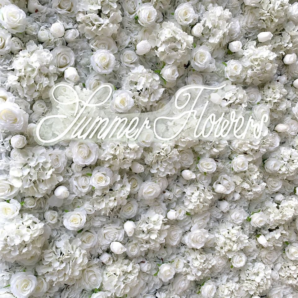 Wedding Decoration Fabric Floral Background Wall Forest White Flower Walls for Events Customized Production Wedding