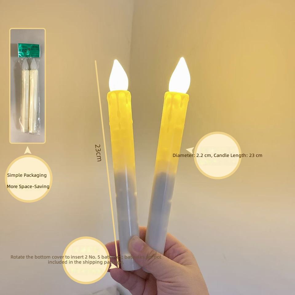 Flameless White Flickering Real Wax Electric Led Taper Candles Remote Control Warm White Led Candle Free Shipping