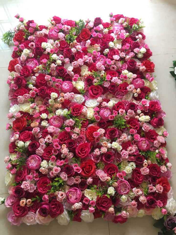 Decorative Flowers Wedding Supplies Decoration Backdrop Buy Large Artificial Flowers Wall Silk Pink Rose 3D Flower Wall