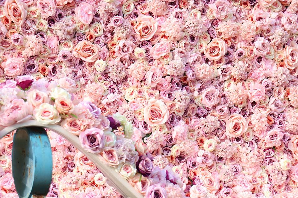 Big Size Fabric Flower Wall Decor Flower Runner Wedding Centerpieces Artificial Silk Pink Wall Flower Decoration Wedding