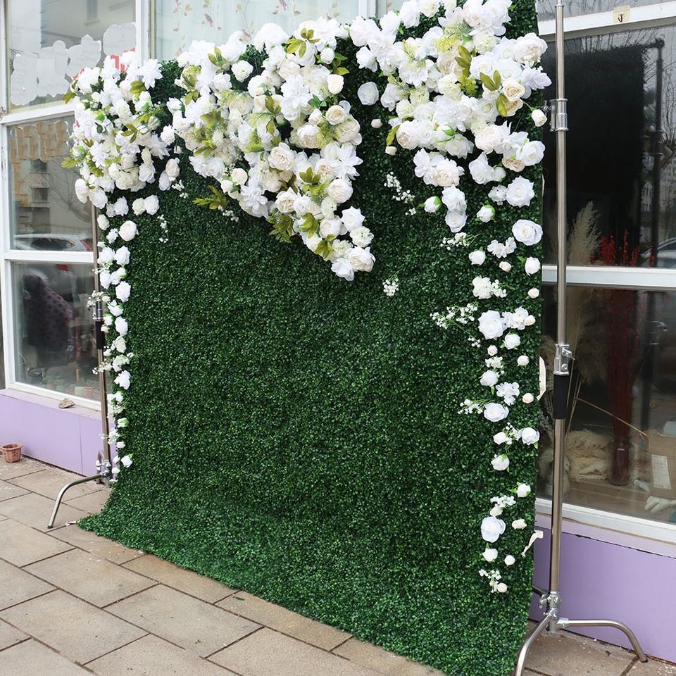 Wedding Decor 3D Roll-Up Cloth Flower Walls Panel Backdrop Rose Peony Silk Artificial Flower Wall for Party Wall