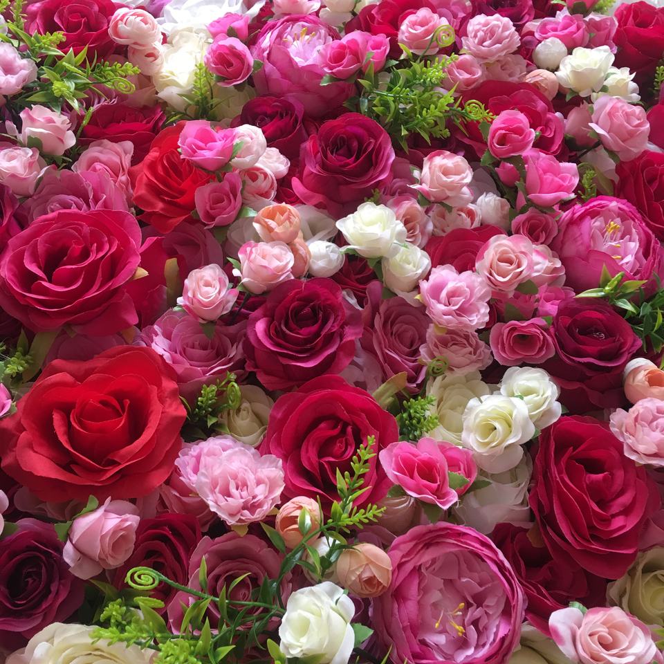 Decorative Flowers Wedding Supplies Decoration Backdrop Buy Large Artificial Flowers Wall Silk Pink Rose 3D Flower Wall