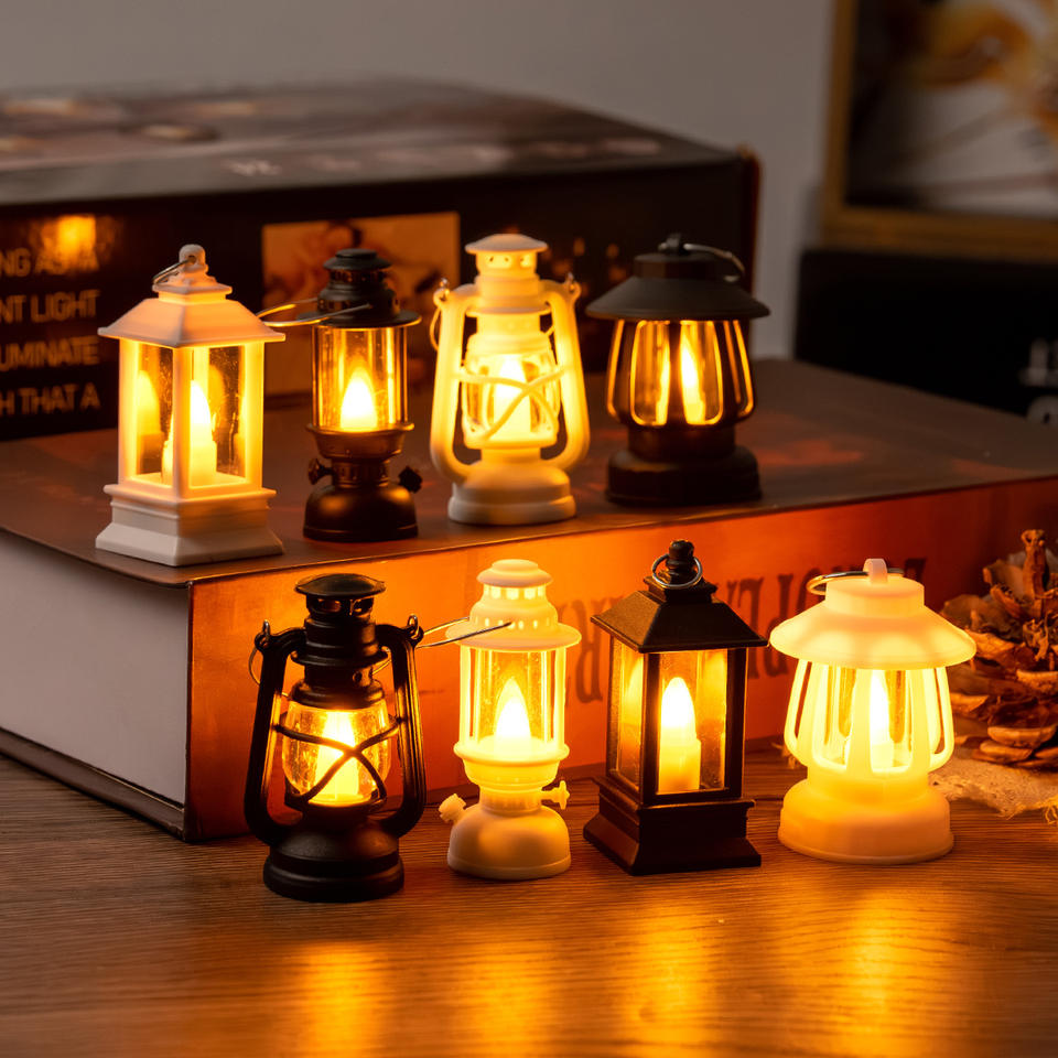 1pc Small Kerosene Lamp Miniature Nightlight Dollhouse Miniature Model Led Retro Kerosene Lamp Shooting Materials Free Shipping
