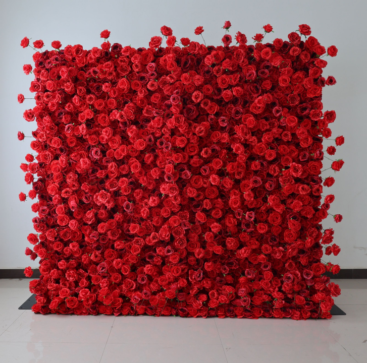 Wedding Decor Backdrop Wall Flowers Panel Backdrop 3D Roll Up Party Events & Wedding Backdrop Artificial Silk Flower Wall