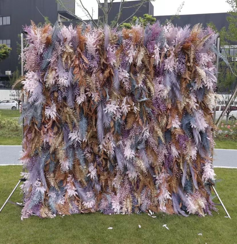 Romantic Unique Wedding Supplies Fluttery Feather Flower Decoration Wall Artificial Silk Wall Home Hotel Decoration