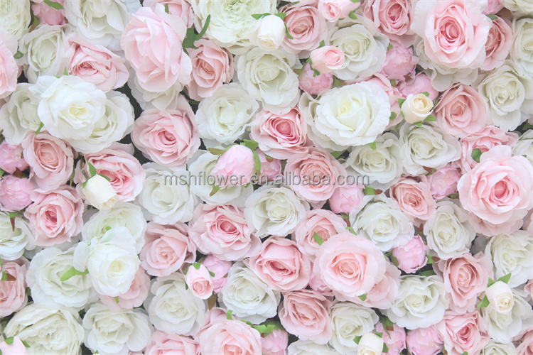 Floral Wall Arrangement 3D Roll-Up Silk Artificial Flower Panel Wall Decor Photography Backdrop Wedding Pink Flower Wall
