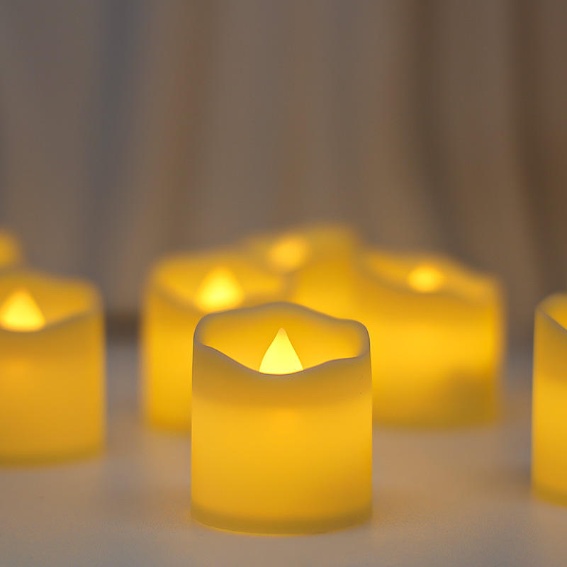 Wavy Rim Smokeless Tea Light LED Electronic Candle Lamp for Valentine's Confession and Wedding Decoration Free Shipping