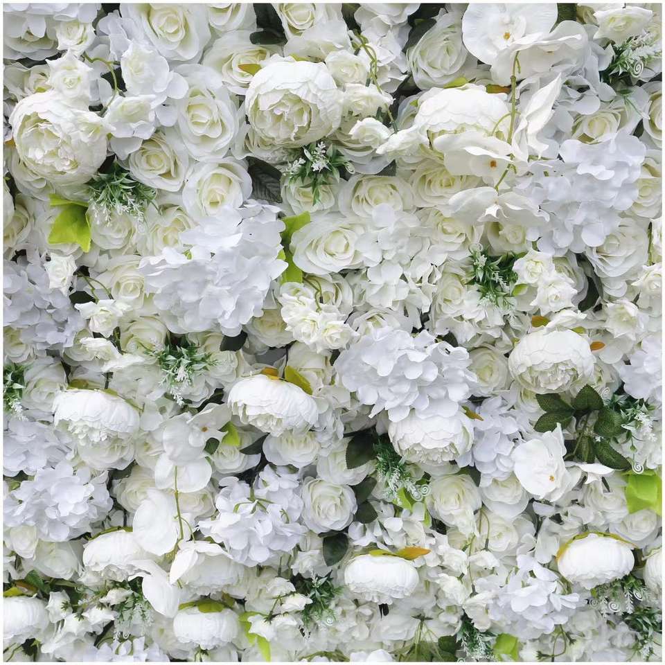 Luxurious Artificial Silk Flower Wall White Flower Wall Home Decor Wedding Backdrop Event Background Flower Wall Ornament