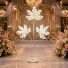 Peacock Fan Crystal Tassel Wedding Aisle Light Iron Frame & Organza LED Floor Road Lead Lamp for Wedding Decor