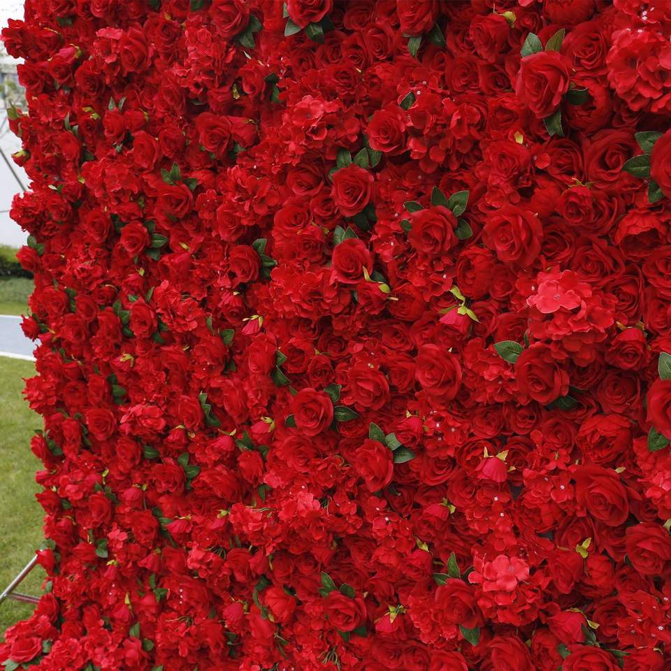 Wedding Decoration Red Flower Wall Background Wedding Decoration Props Outdoor Exhibition Flower Wall Artificial Flower