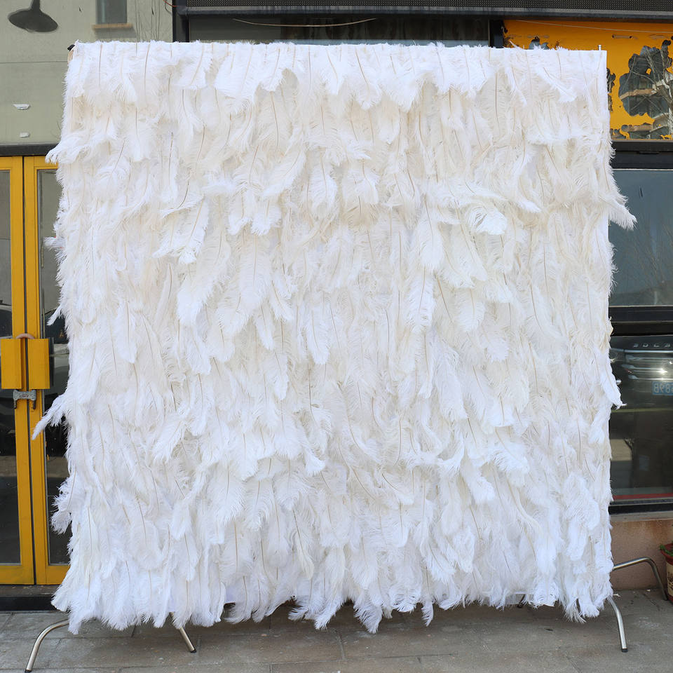 Floral Wall 3D Roll-Up Hanging Ivory Rose Hydrangea Artificial Silk White Flower Wall Backdrop for Wedding Decoration Party