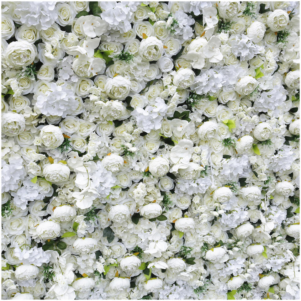 Luxurious Artificial Silk Flower Wall White Flower Wall Home Decor Wedding Backdrop Event Background Flower Wall Ornament