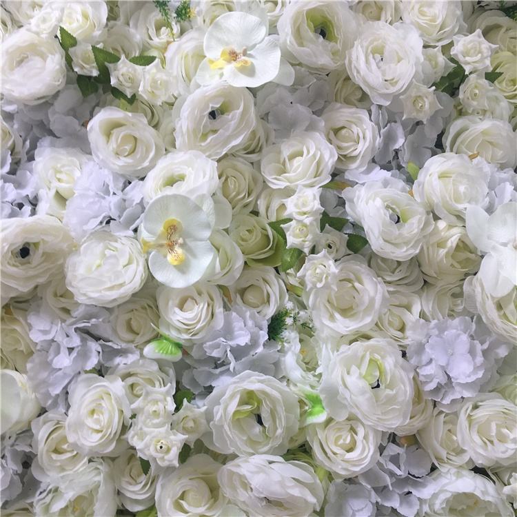 High Quality 3D Roll-Up Floral Walls Flowerwall Backdrop Artificial Silk Flower Wall Panel for Baby Shower Wedding Decor