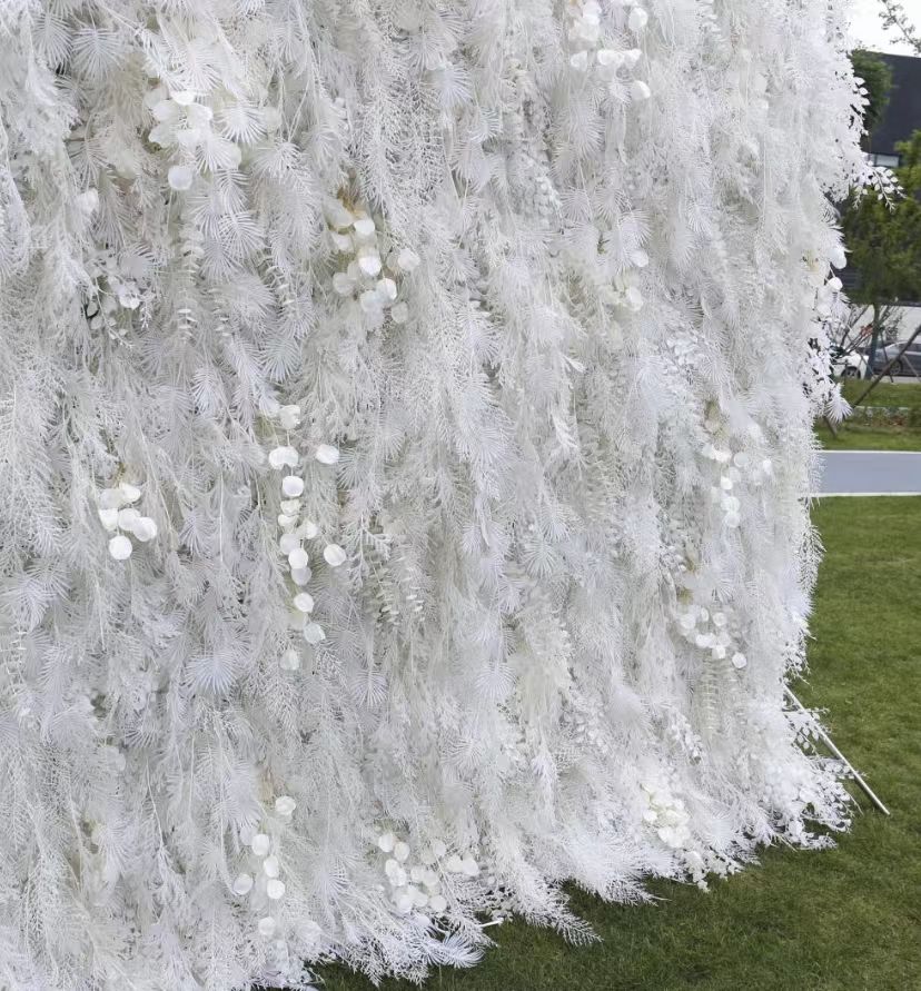 Wedding White Flower Backdrop Pampas Wall Wedding Decoration Artificial Flower Silk Wall Home Hotel Hanging Wall