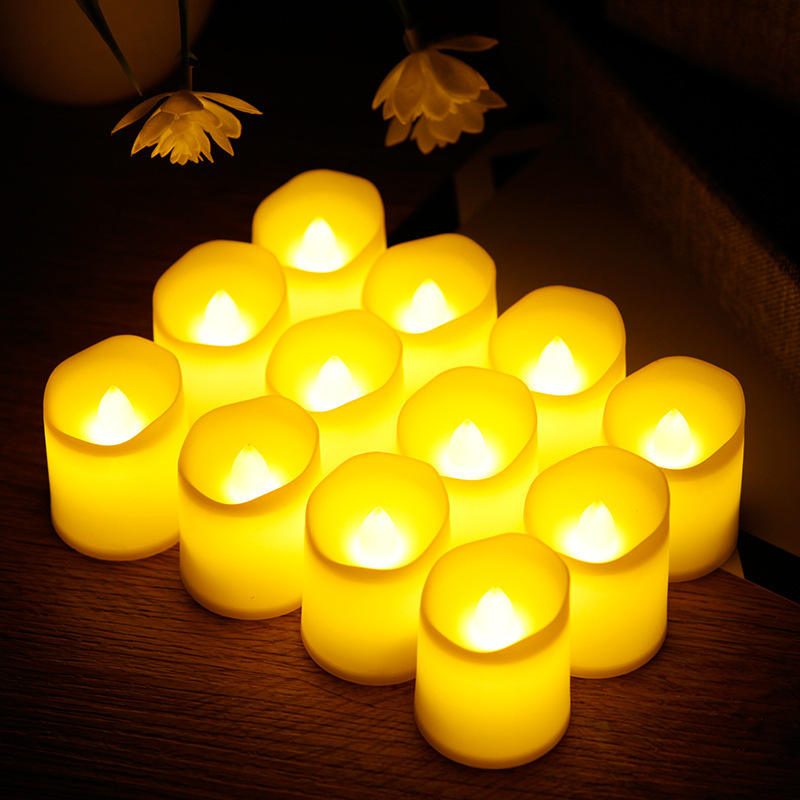 Wavy Rim Smokeless Tea Light LED Electronic Candle Lamp for Valentine's Confession and Wedding Decoration Free Shipping