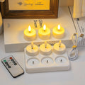 4/6/8/12 Rechargeable 3D True Flame LED Candle Remote Control - Long Lasting Romantic Wedding and Birthday Party Decoration Free Shipping