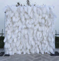 3D Luxury Wedding White Feather Wall Wedding Decoration Artificial Feather Wall Romantic Decor