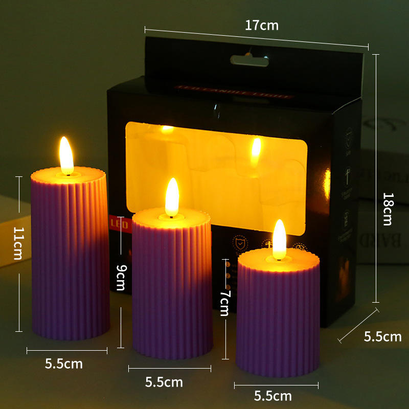 Diameter 5cm Plastic Material Led False Pillar Candle Flickering Flameless Led Candle Light Free Shipping