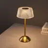 Factory Customizable Portable 2W Touch Controlled Crystal Acrylic Lampshade Dimmable LED Table Lamp for Restaurant Bedside
