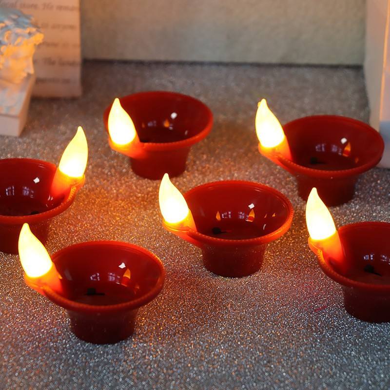 Battery Powered LED Floating Candle Lamp Round Plastic Waterproof Reusable Outdoor Decor for Ramadan Diwali Free Shipping