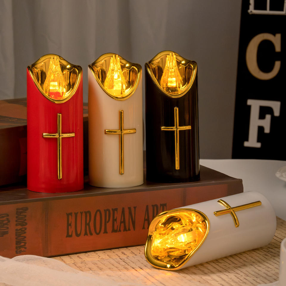 Religious LED Flameless Candles Eco-Friendly Hollow Battery Shaped Pillar for Home Decor Easy Handling Christmas Easter Free Shipping
