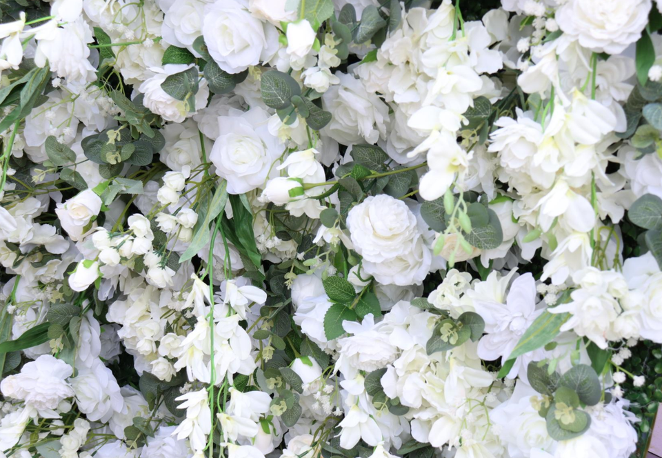 5D Cloth Back Roll-Up Artificial Flower Backdrop for Wedding Christmas Party Decoration
