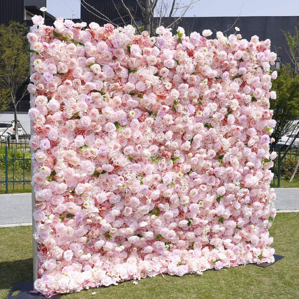 Pink Decorative Floral Artificial Flower Wall Artificial Plants Flowers Backdrop Wedding Decorations