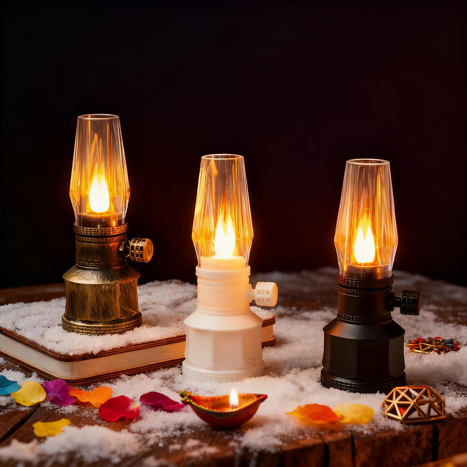 Electronic Candle Christmas Decor Led Lamp Battery-operated Flickering Flame Mini Retro Eco-friendly Festival Decoration Candle Free Shipping