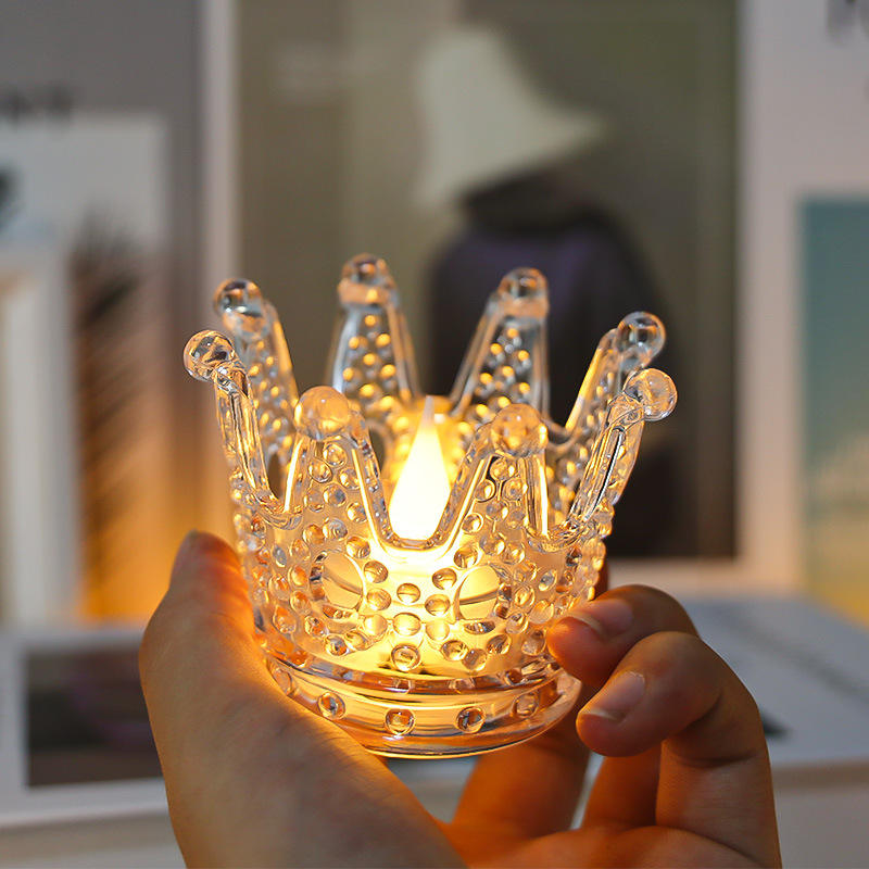Crown Led Tealight Candles Wedding Favors Prop Light Ornament Christmas Party Decorations Desk Lamps Indoor Gift Free Shipping