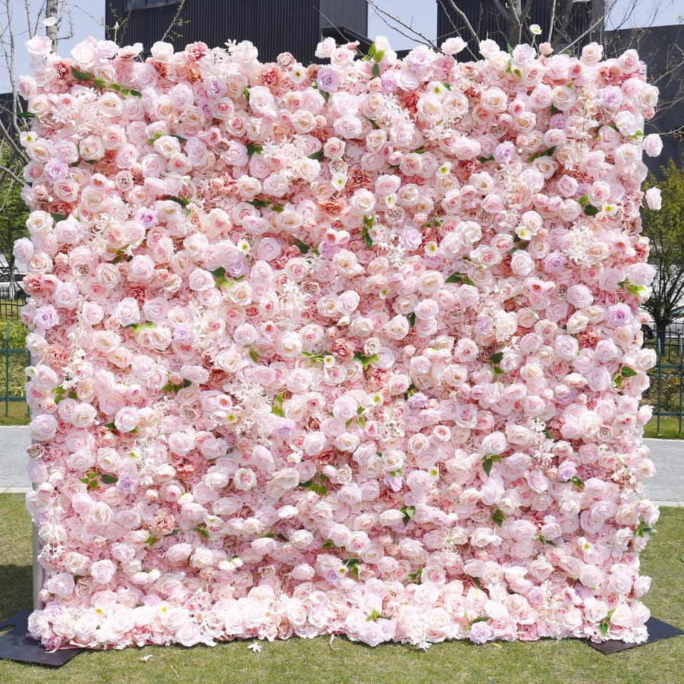 Pink Decorative Floral Artificial Flower Wall Artificial Plants Flowers Backdrop Wedding Decorations