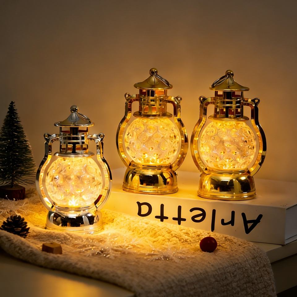 LED Crystal Lantern Vintage Electric Candle Holders and Jars Gold White Eco-Friendly Table Lamp for Christmas Home Decor Free Shipping