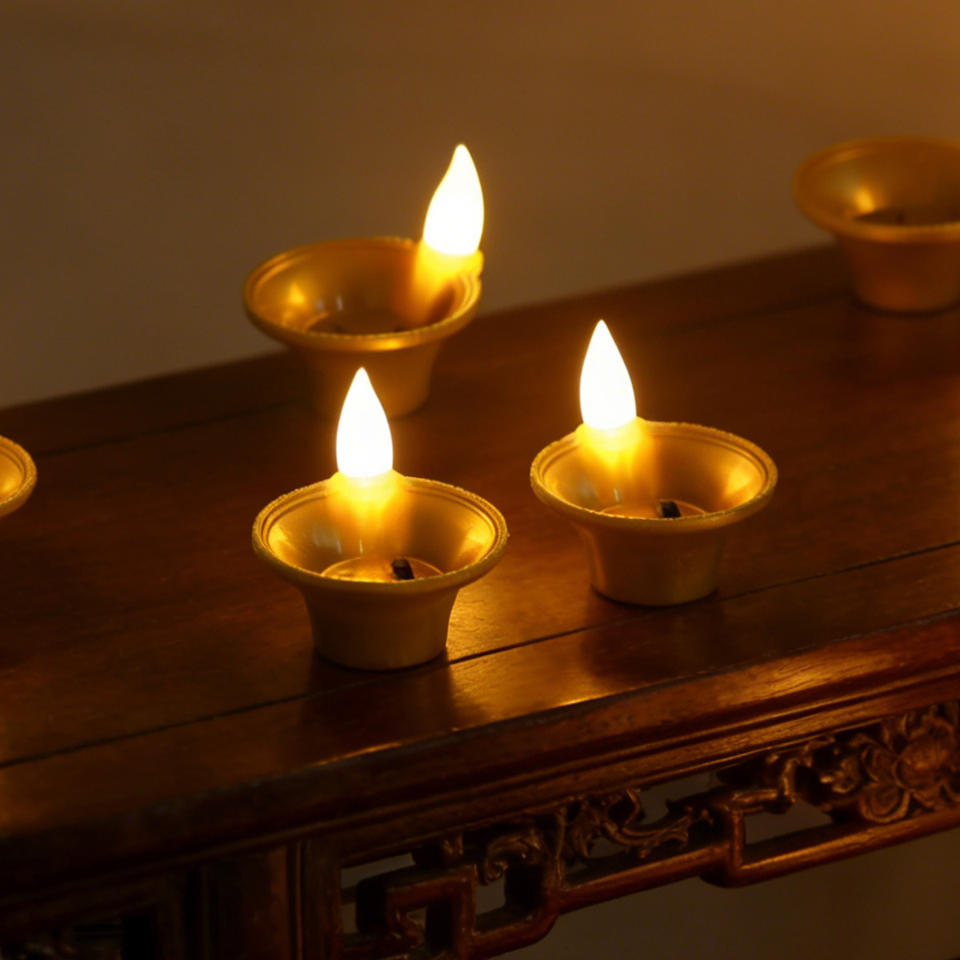 Battery Powered LED Floating Candle Lamp Round Plastic Waterproof Reusable Outdoor Decor for Ramadan Diwali Free Shipping
