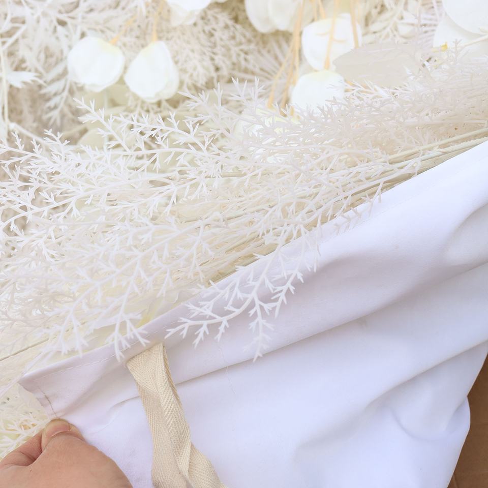 Wedding Supplies Flower Wall Backdrop Custom Cloth 3d Roll-Up Curtain White Silk Artificial Flowers Wall for Wedding Decor
