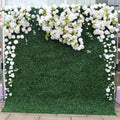 Wedding Centerpieces Party Floral 3D Wall Decoration Flower Wall Panel Backdrop White Green Silk Artificial Flower Wall