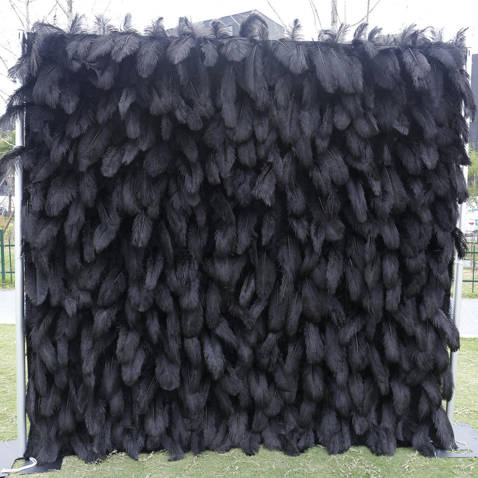 New Arrival Pink Wedding Backdrop Luxurious Feathers European Style Wedding Backdrop Faux Pink Feather Flower Wall